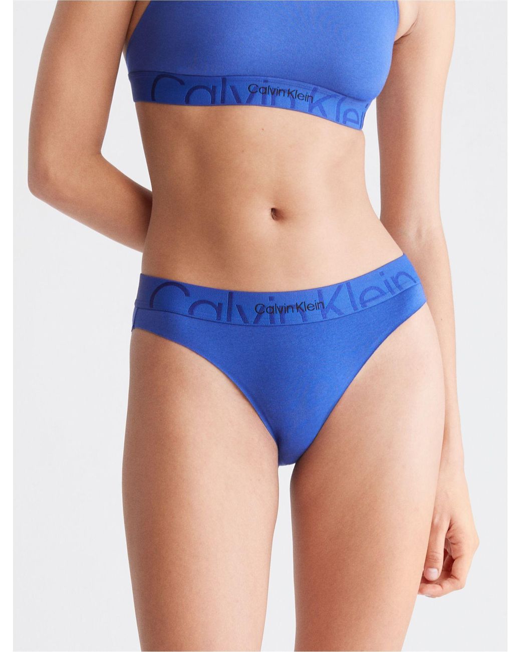 Klein | Calvin Bikini Embossed Blue Icon in Lyst