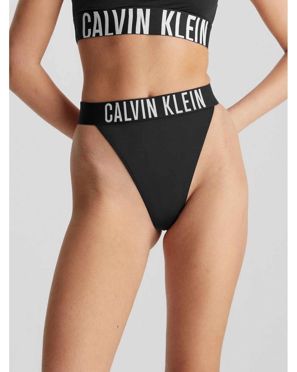 Calvin Klein Thong Bikini Bottoms Intense Power in Black Lyst UK
