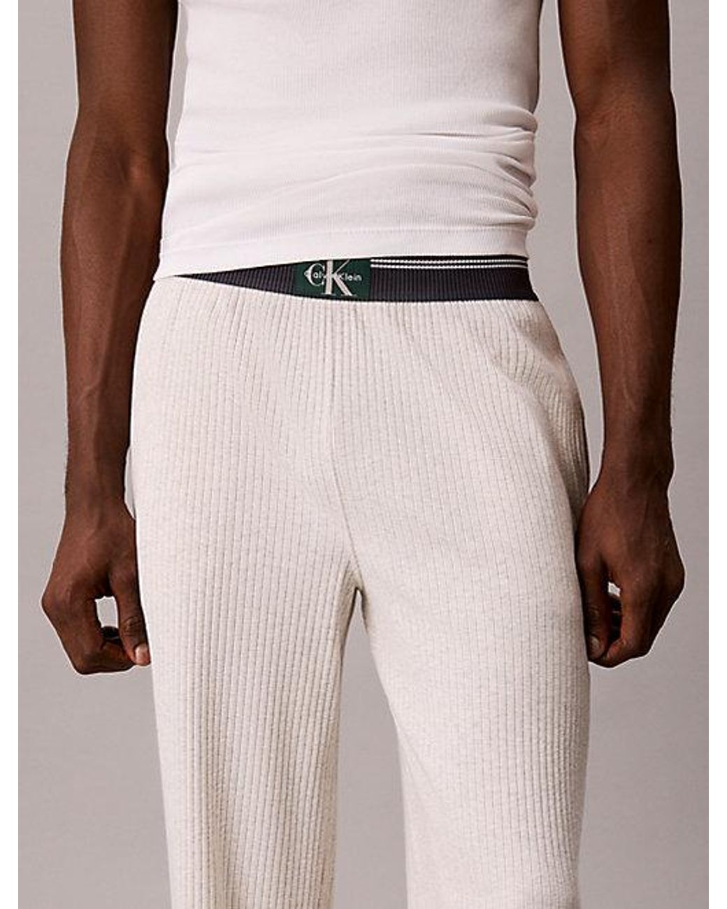 Calvin Klein Multicolor Archive Logo Ribbed Pyjama Pants Heritage Waffle for men