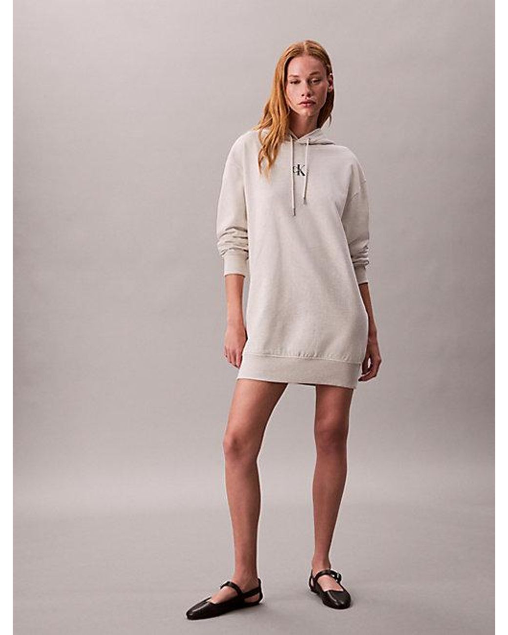 Calvin Klein Multicolor Jeans Monogram Hooded Sweatshirt Dress
