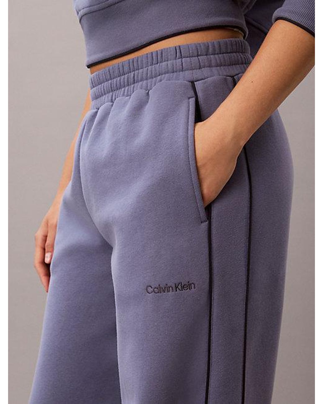 Calvin Klein Purple Sport French Terry Wide Leg Sweatpants