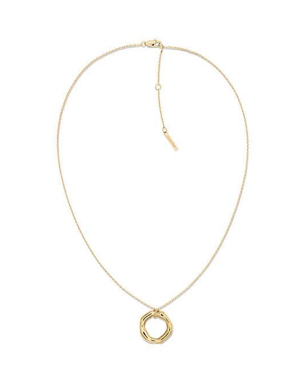 Calvin Klein White Jeans Fluid Forms Pendant Necklace