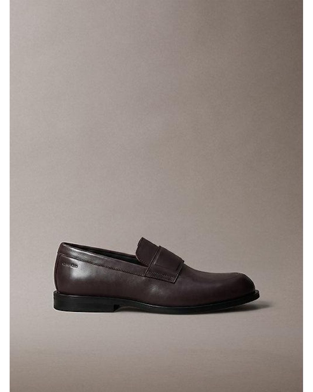 Calvin Klein Gray Theo Leather Loafers for men