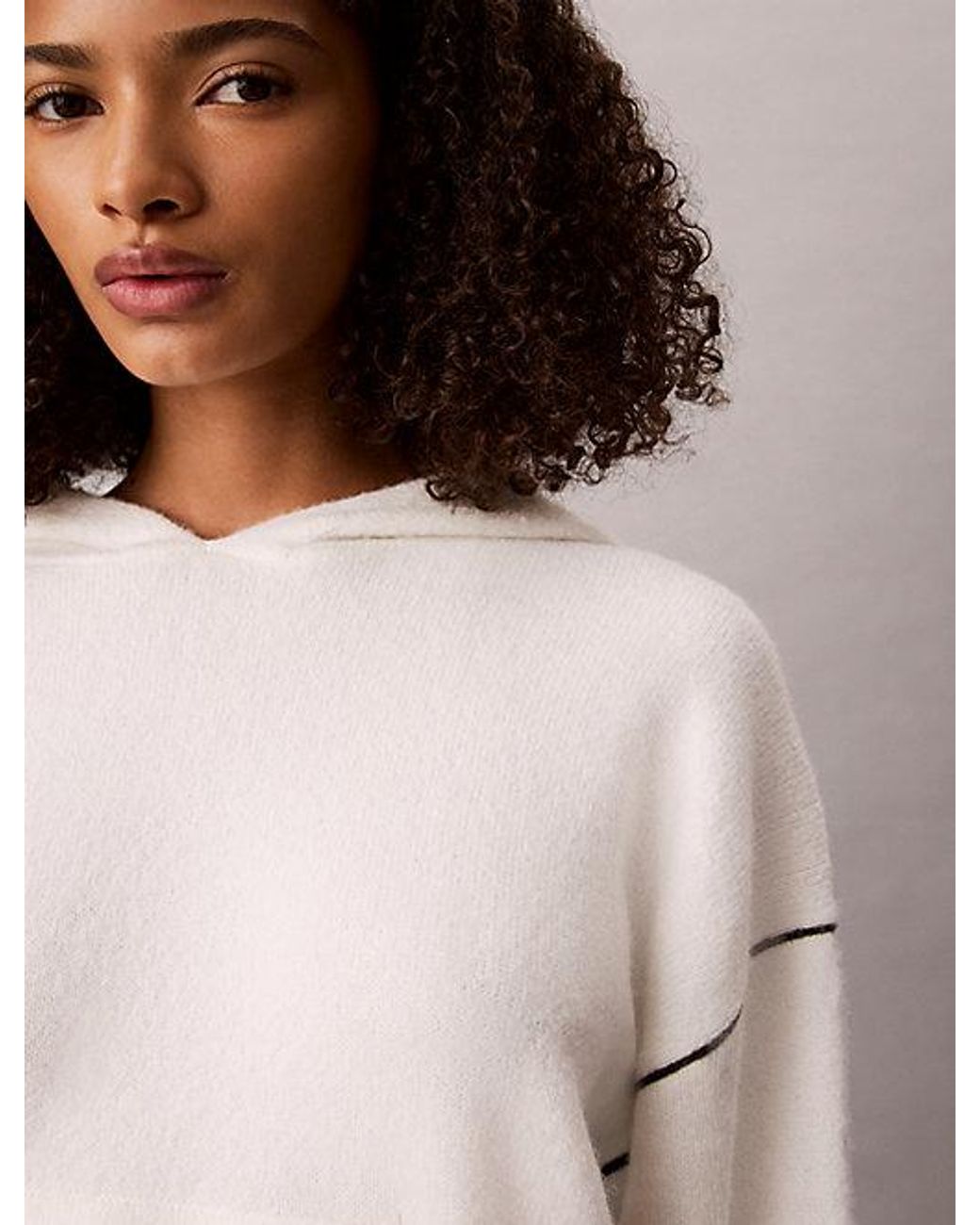 Calvin Klein Natural Plush Sweater Lounge Hoodie Ultra Soft Plush