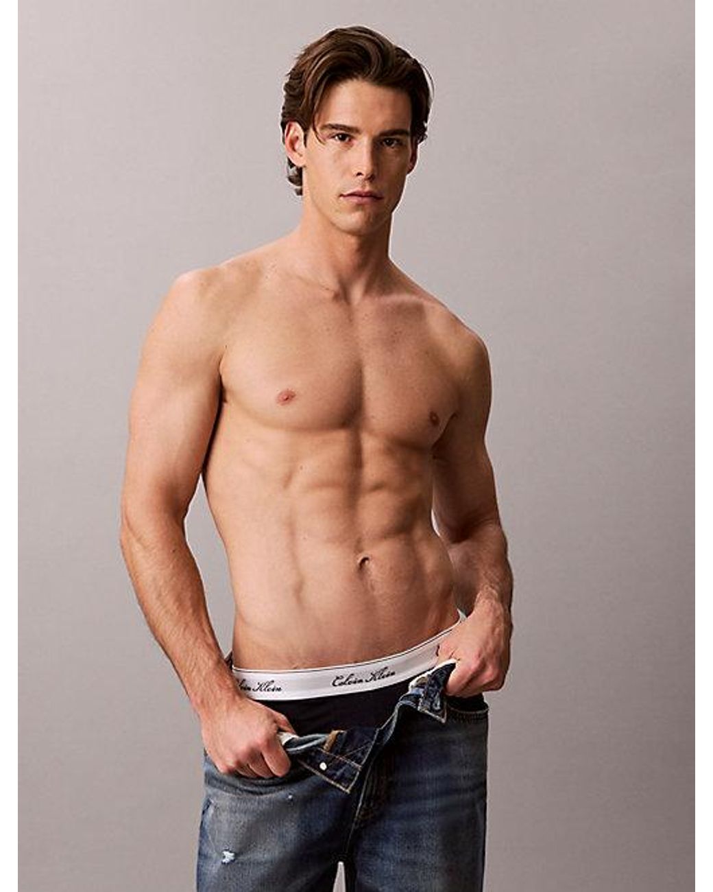 Calvin Klein Gray 3 Pack Low Rise Trunks Icon Cotton for men