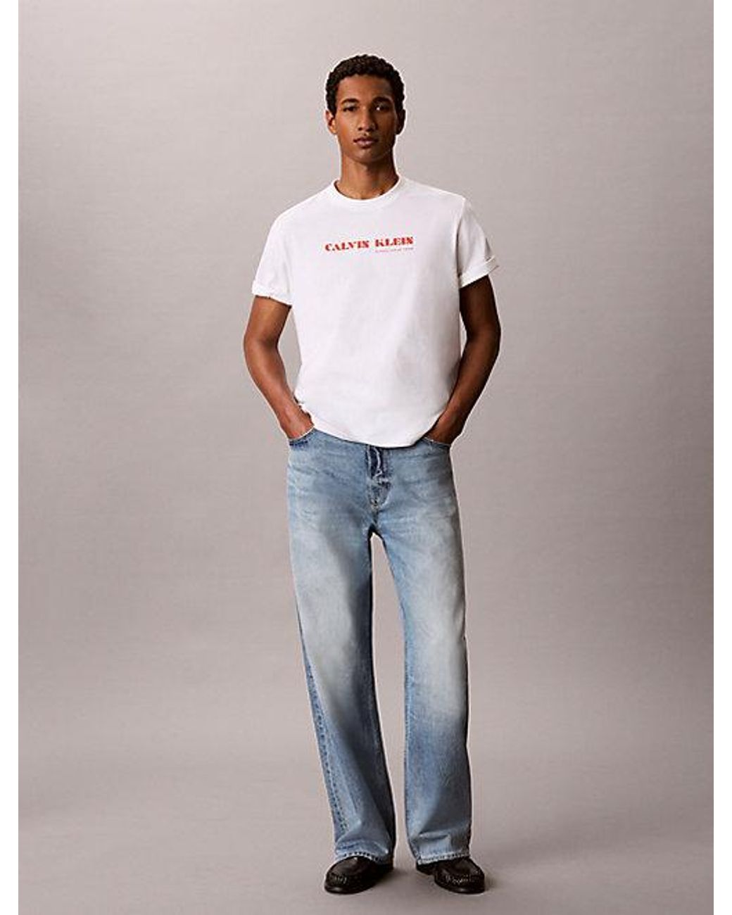 Calvin Klein Blue Jeans Relaxed Logo T-Shirt for men