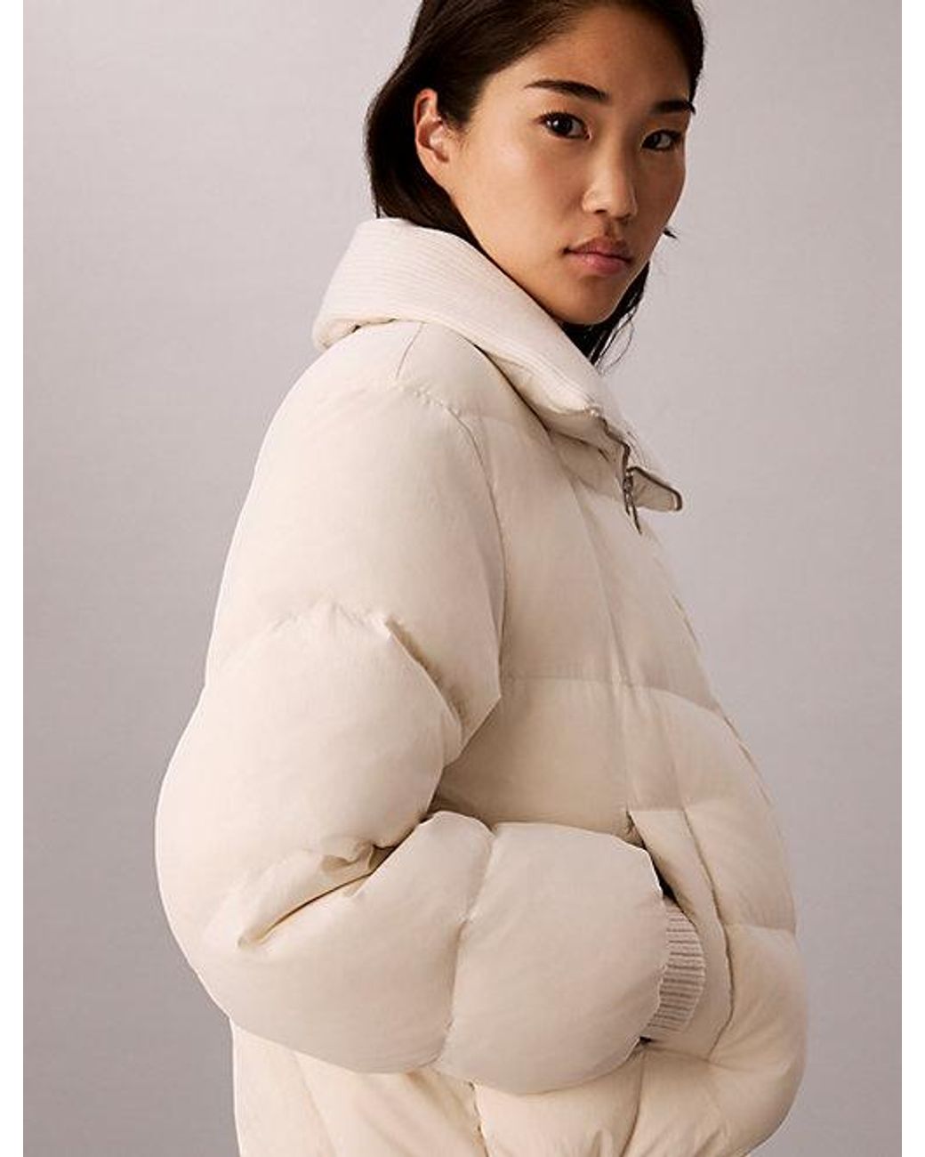 Calvin Klein Natural Jeans Short Down Puffer Jacket