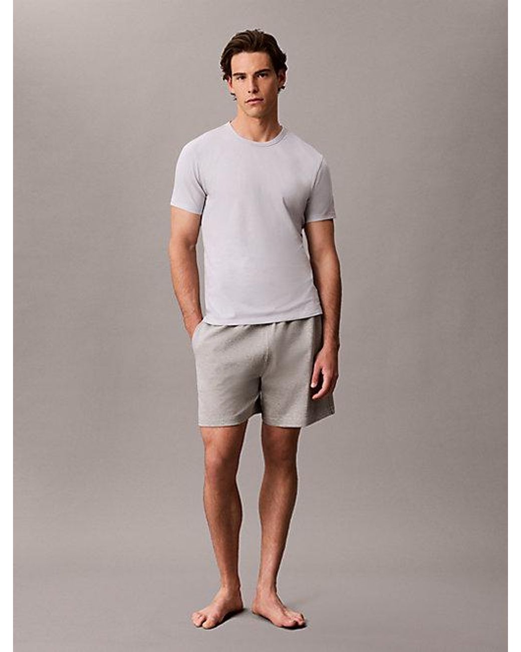Calvin Klein Purple 3 Pack Slim T-Shirts Icon Cotton Microfibre Stretch for men