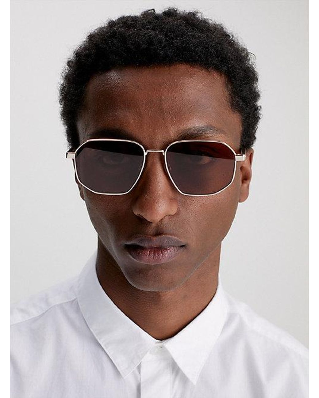 Calvin Klein Brown Rectangle Sunglasses for men