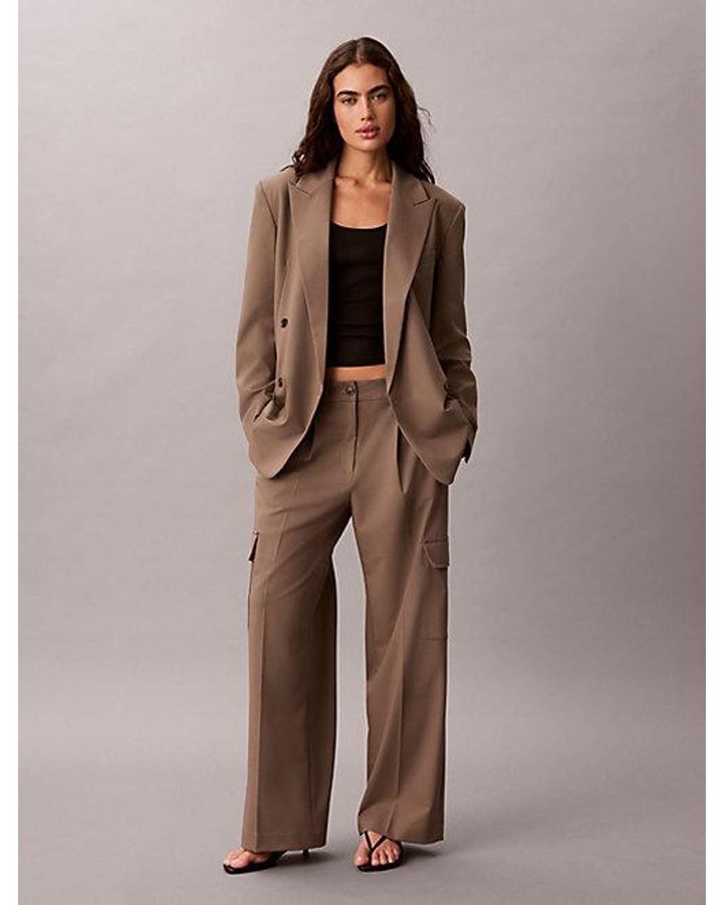 Calvin Klein Brown Jeans Classic Double Breasted Blazer