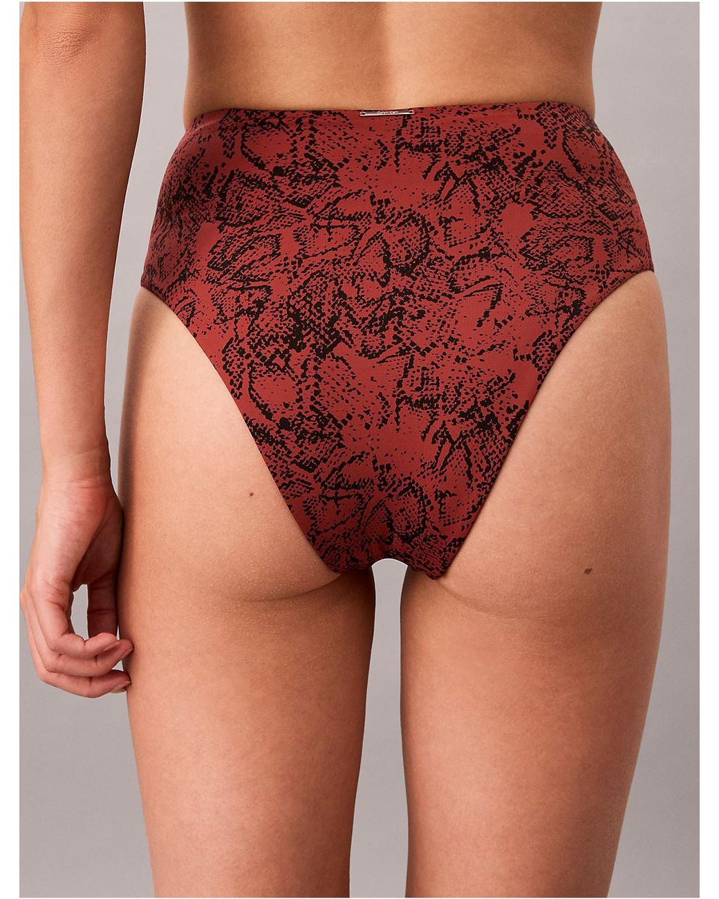 Calvin Klein Orange Solid Swim Bikini Bottom