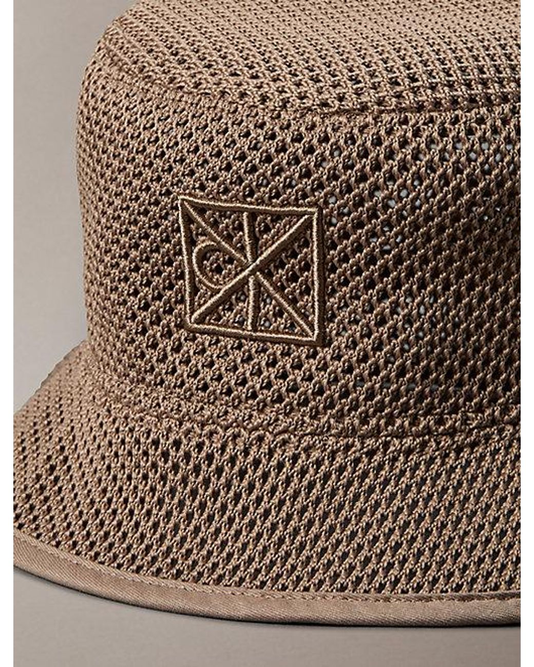 Calvin Klein Brown Mesh Emblem Logo Bucket Hat