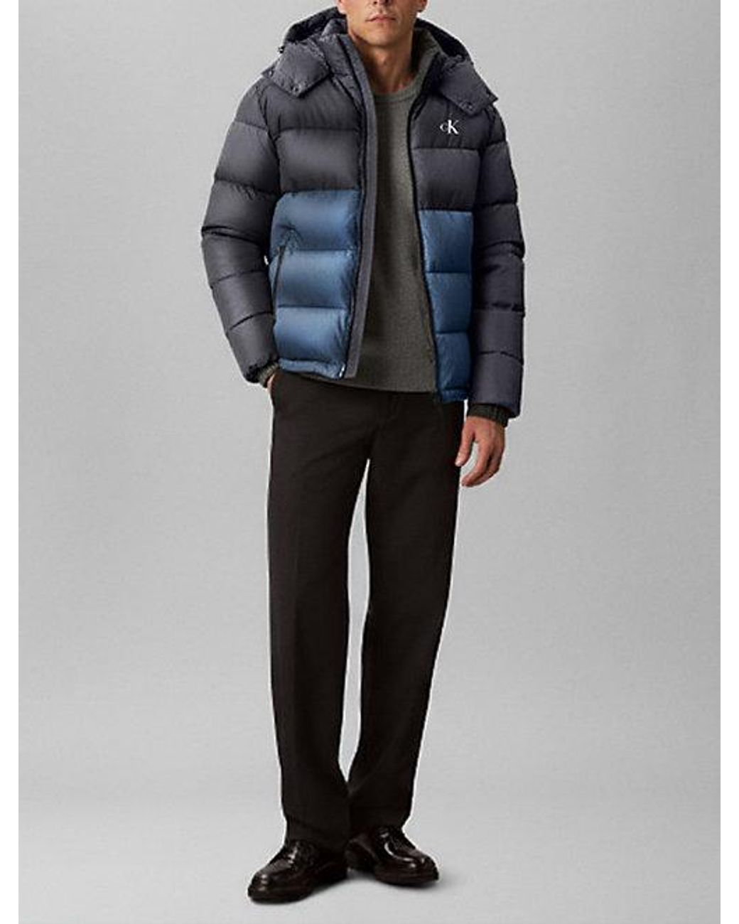Calvin Klein Nylon Pufferjack Met Colourblock in het Gray voor heren