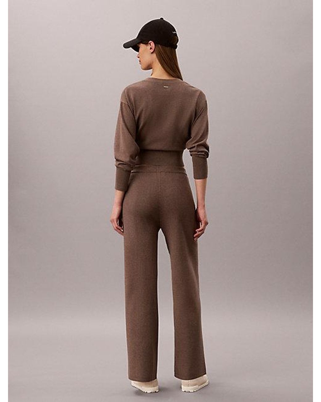 Calvin Klein Brown Tech Knit Pull On Trousers