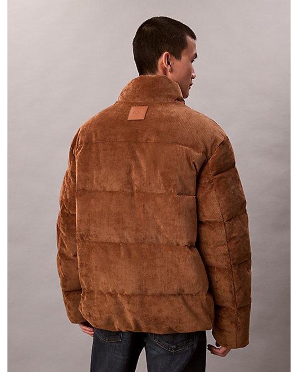 Calvin Klein Brown Jeans Corduroy Puffer Jacket for men