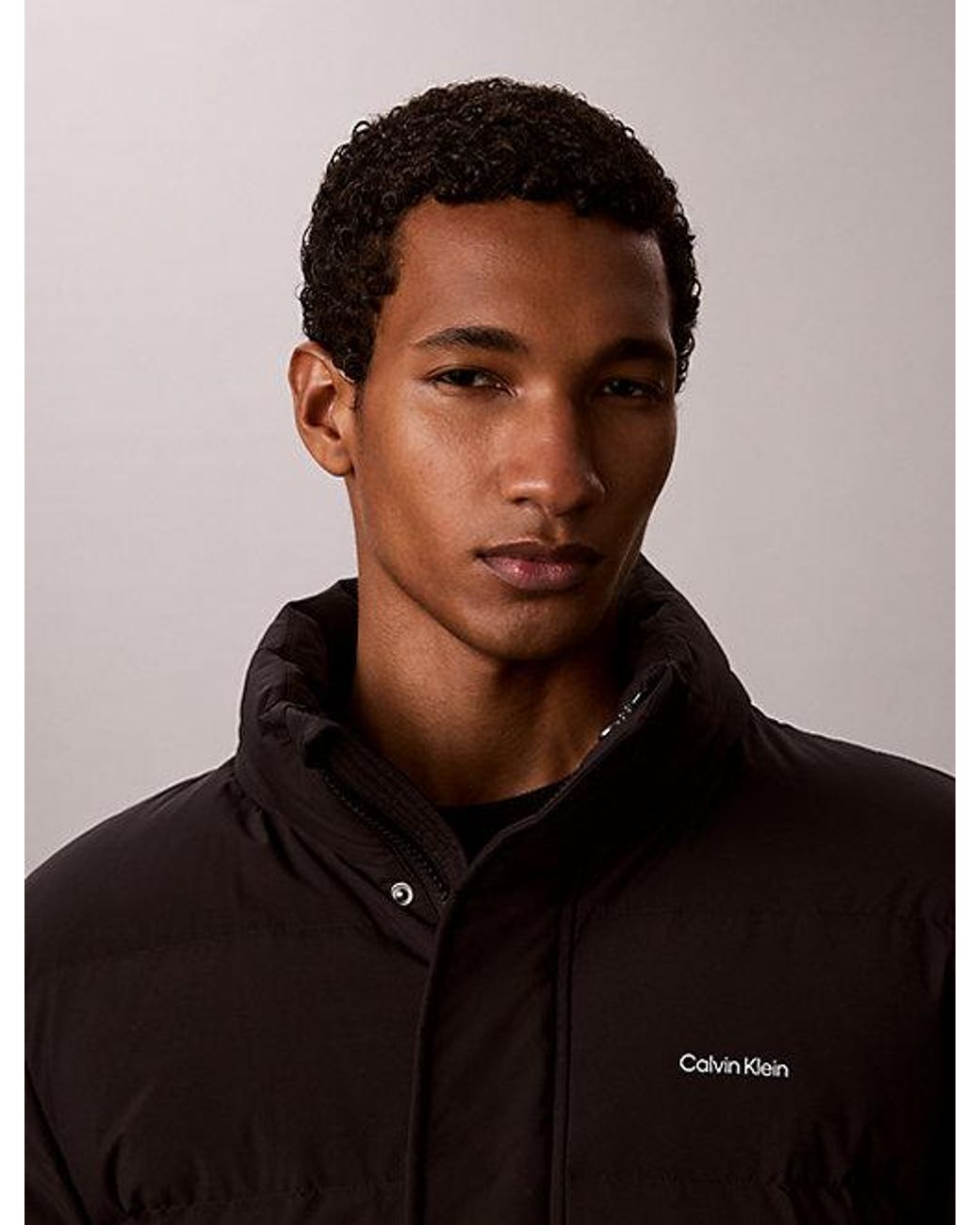 Calvin Klein Black Relaxed Matte Puffer Jacket for men