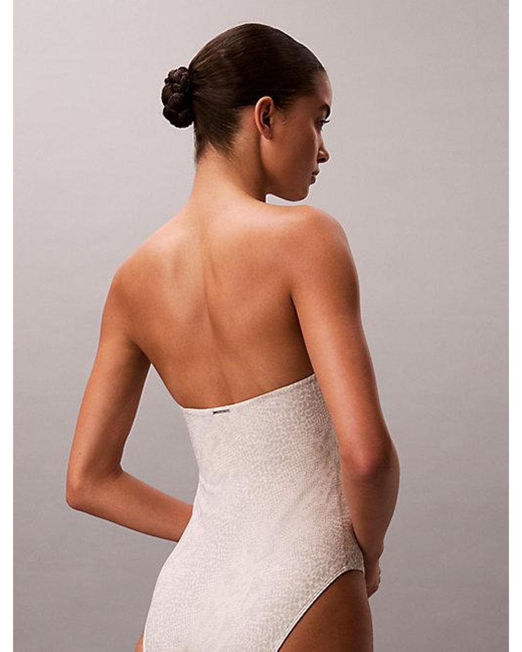 Calvin Klein Gray Bandeau Swimsuit Essentials