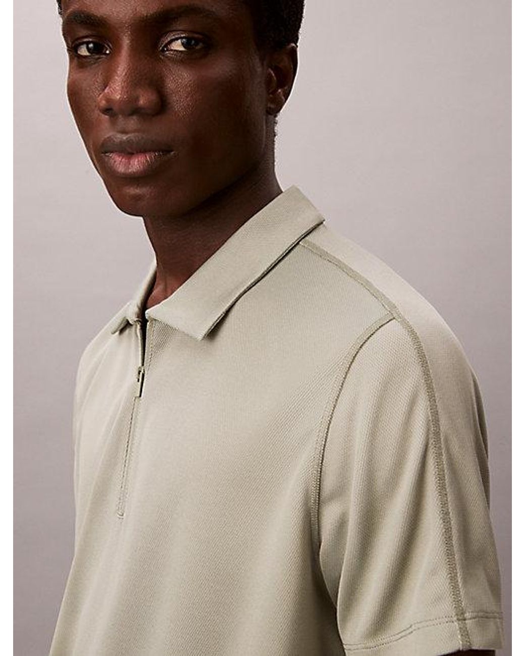 Calvin Klein Natural Slim Stretch Mesh Polo Shirt for men