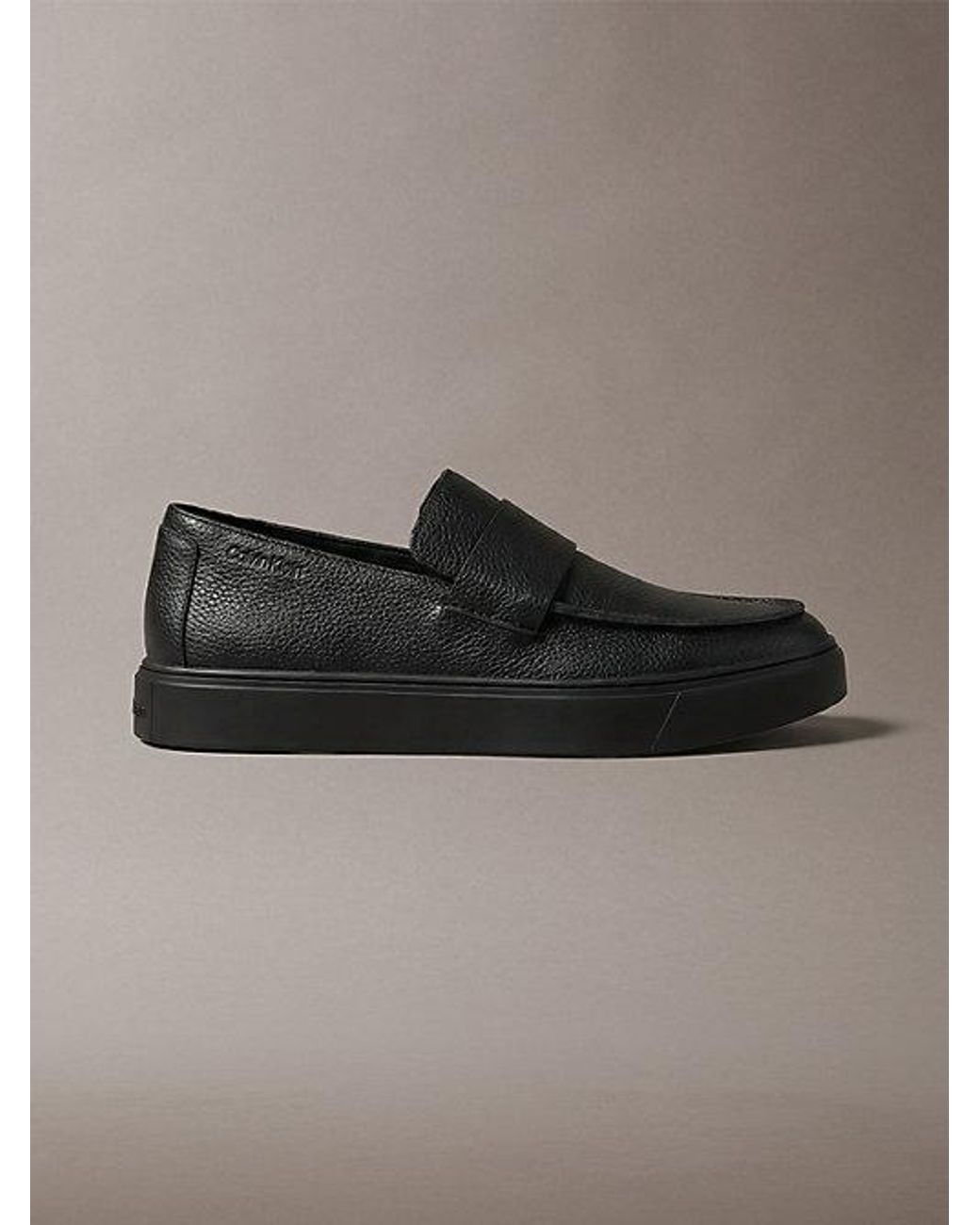 Calvin Klein Gray Leather Hybrid Cupsole Loafers for men