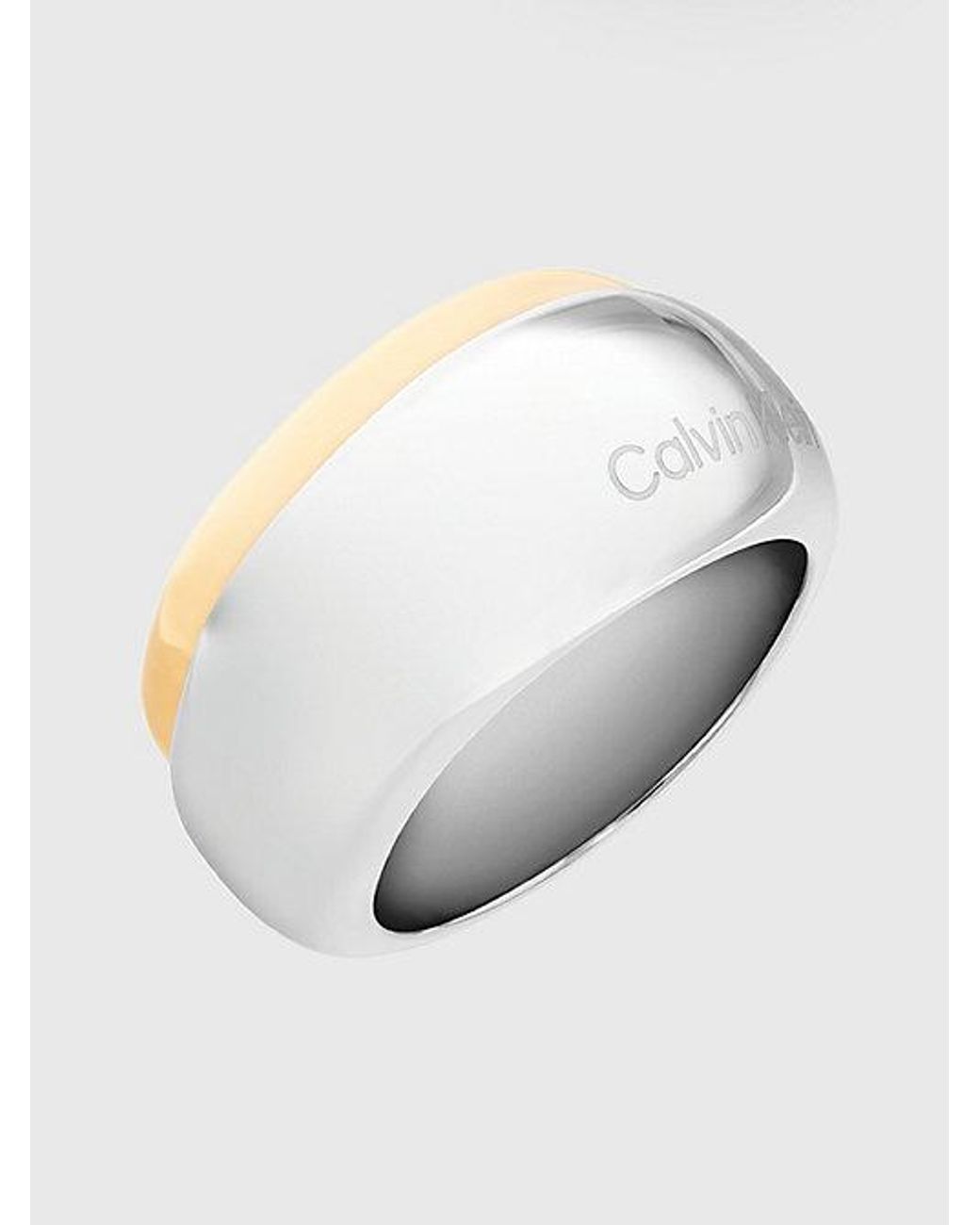 Calvin Klein White Zweifarbiger Klobiger Ring