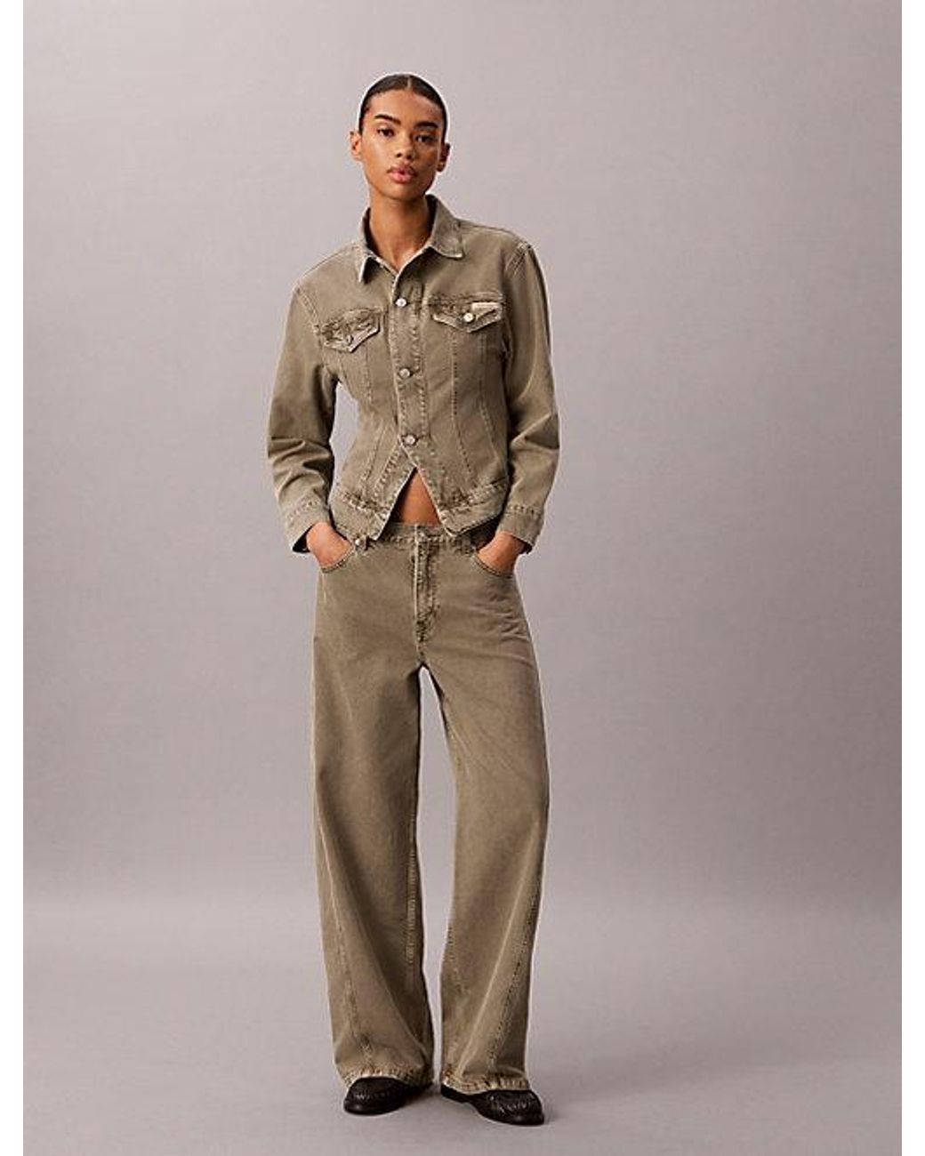 Calvin Klein Brown Jeans Fitted Waist Denim Jacket