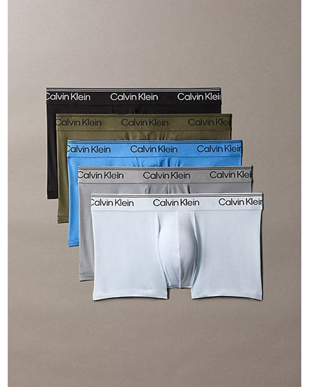 Calvin Klein Blue 5 Pack Low Rise Trunks Flex Microfibre Stretch for men