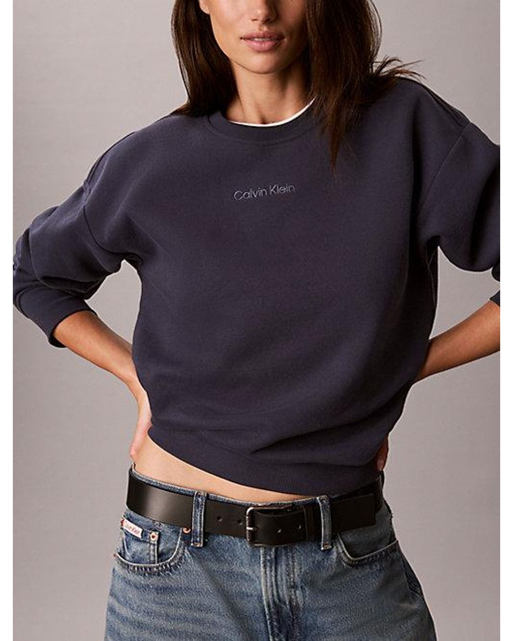 Calvin Klein Blue Sport French Terry Relaxed Sweatshirt