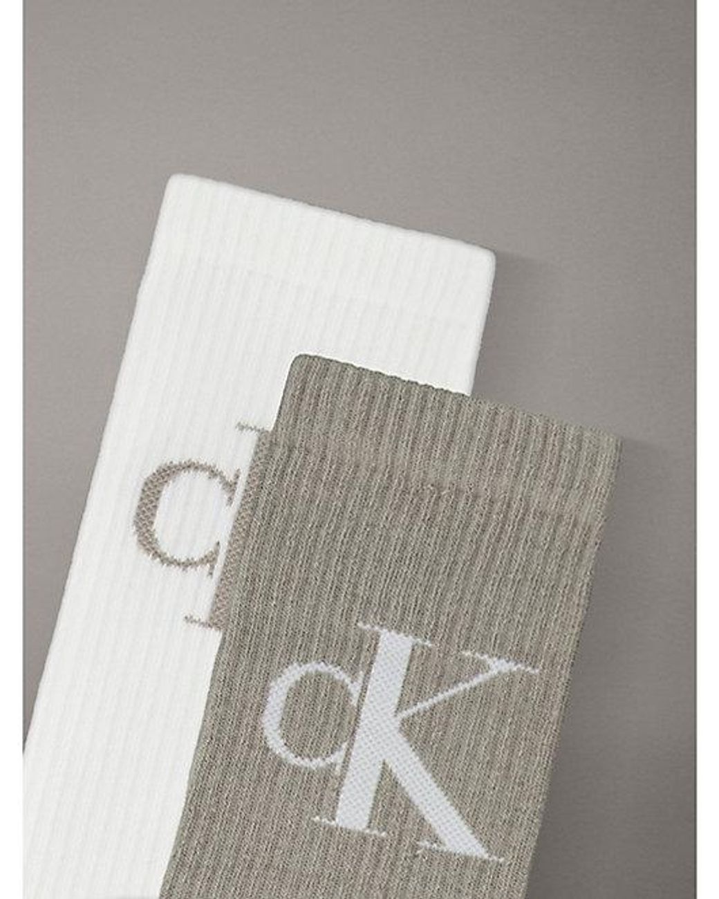 Calvin Klein Gray 2 Pack Soft Cotton Stretch Crew Socks for men