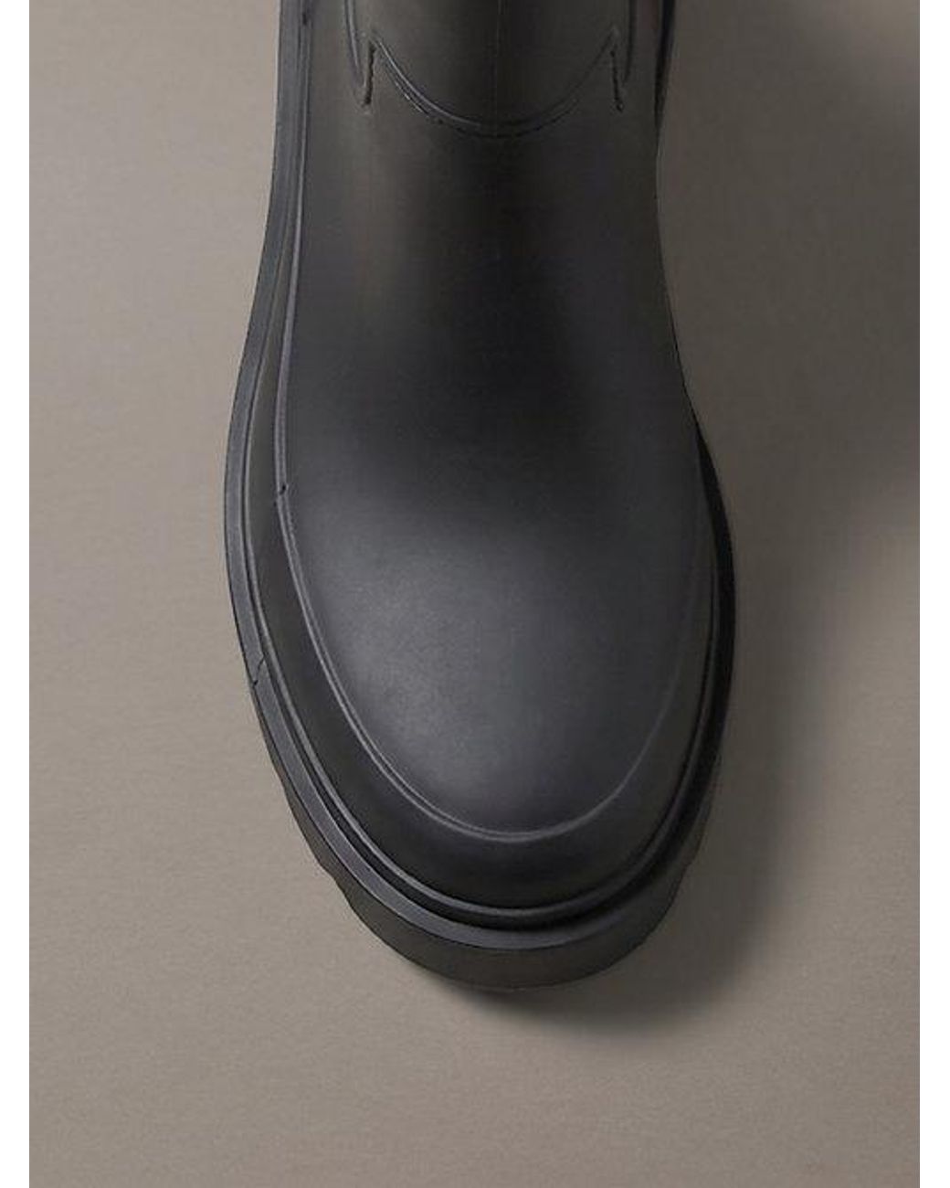 Calvin Klein Black Heeled Flexible Lug Sole Rain Boots