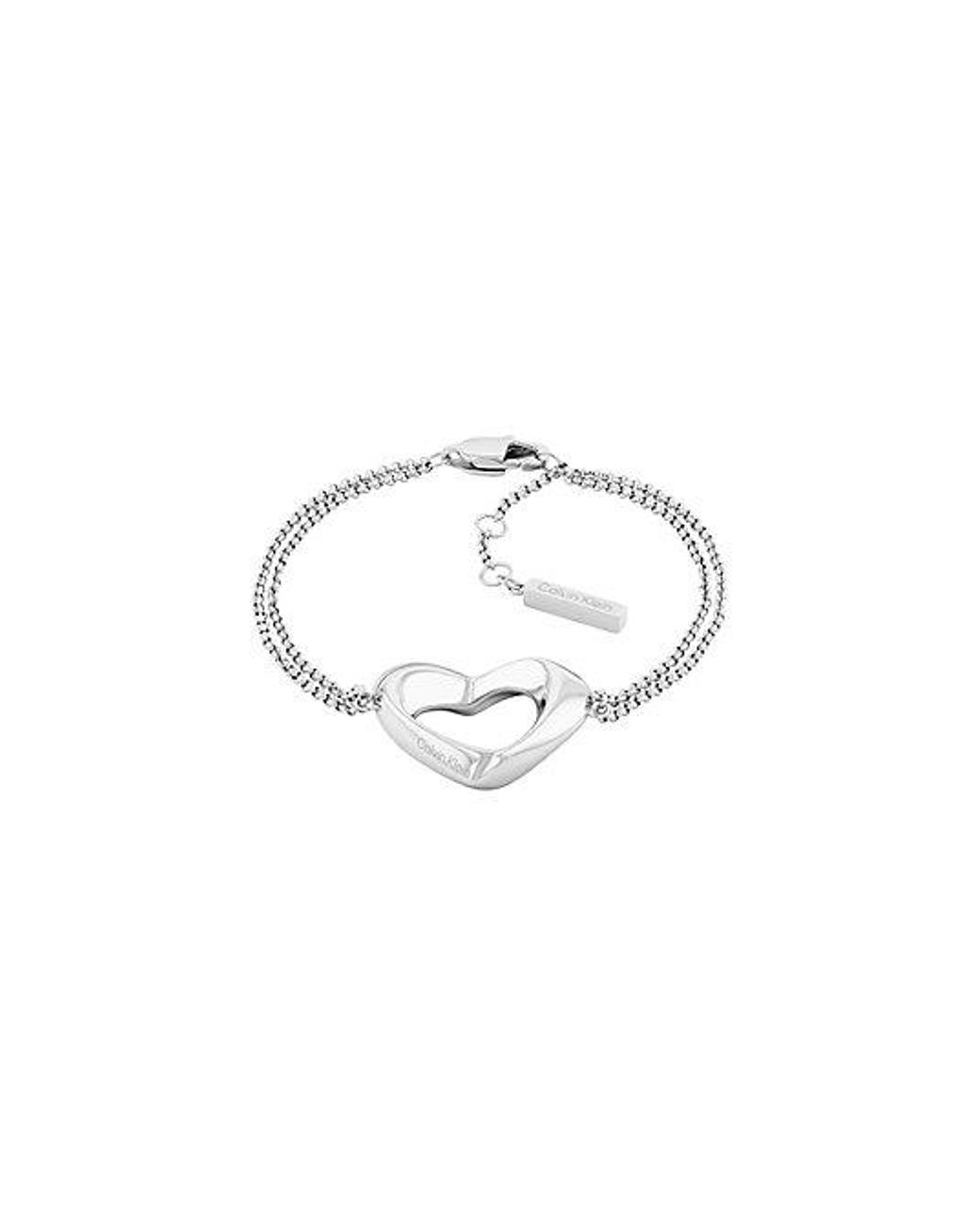 Calvin Klein Metallic Double Chain Heart Bracelet