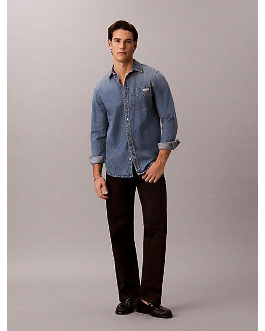 Calvin Klein Blue Jeans Classic Denim Shirt for men