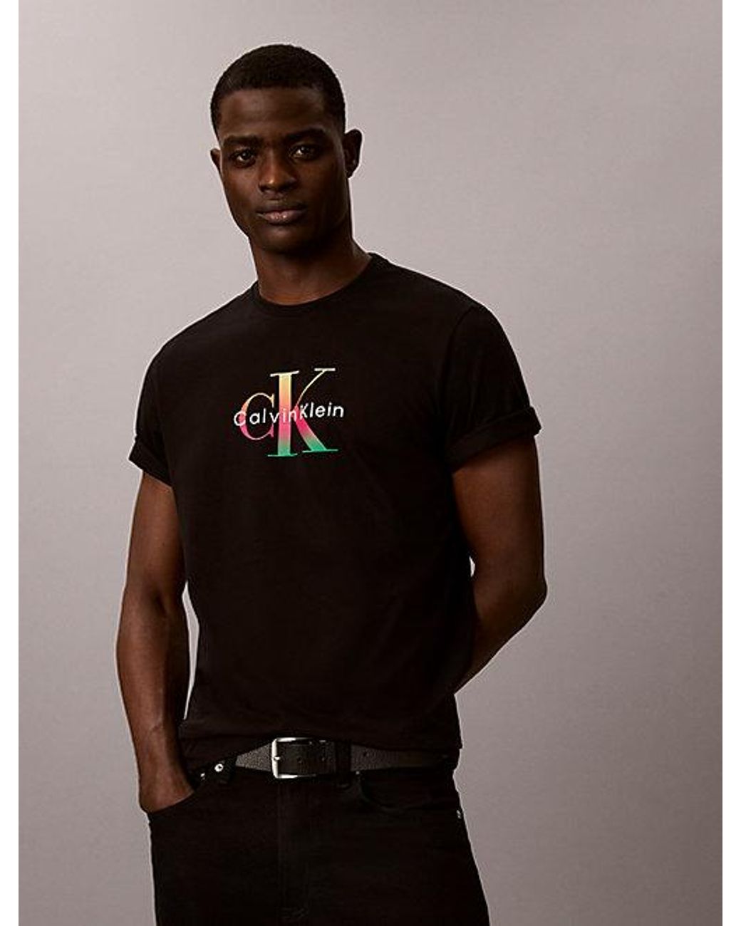 Calvin Klein Monogram T-Shirt in het Brown voor heren