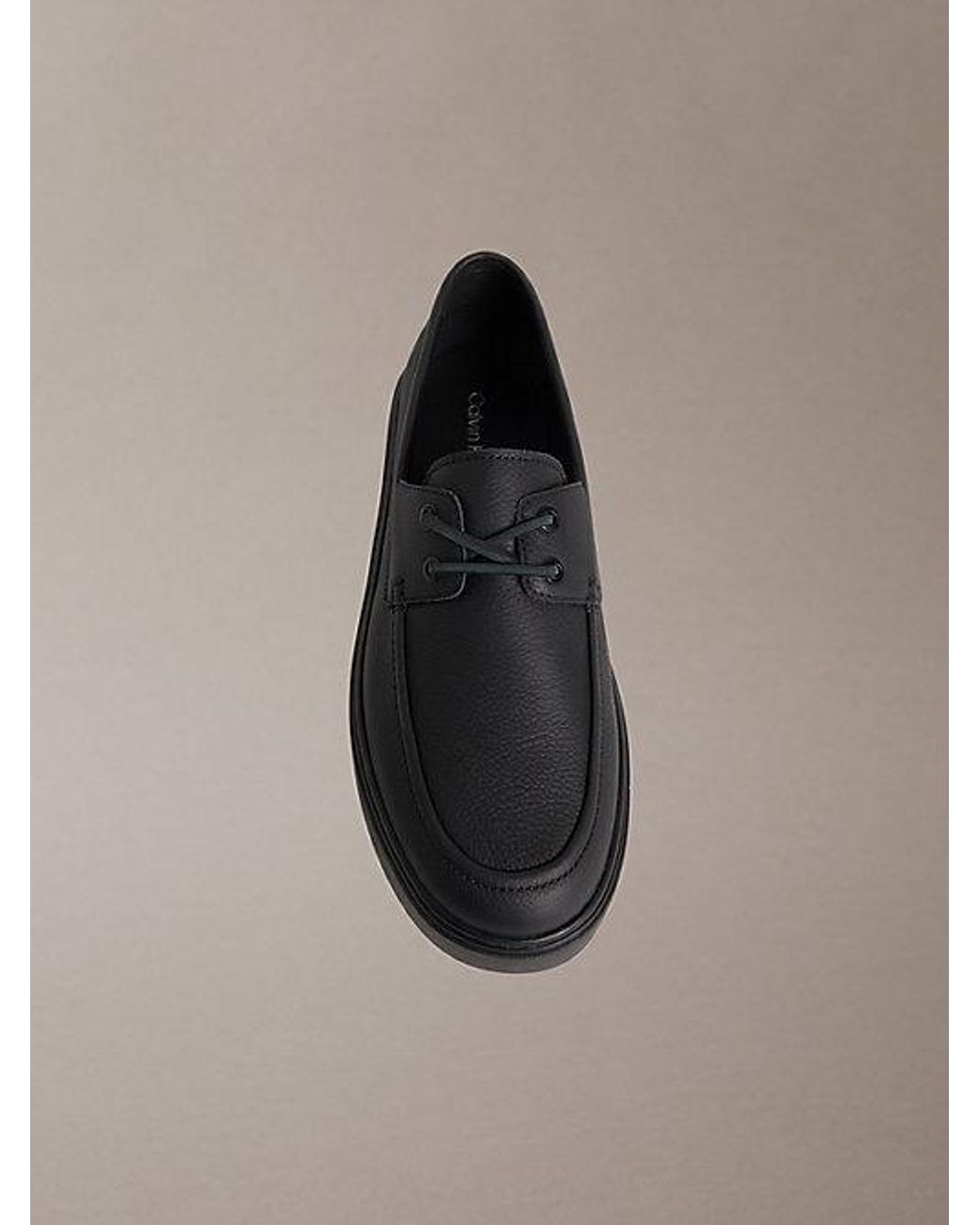 Calvin Klein Gray Athena Leather Hybrid Boat Shoes for men