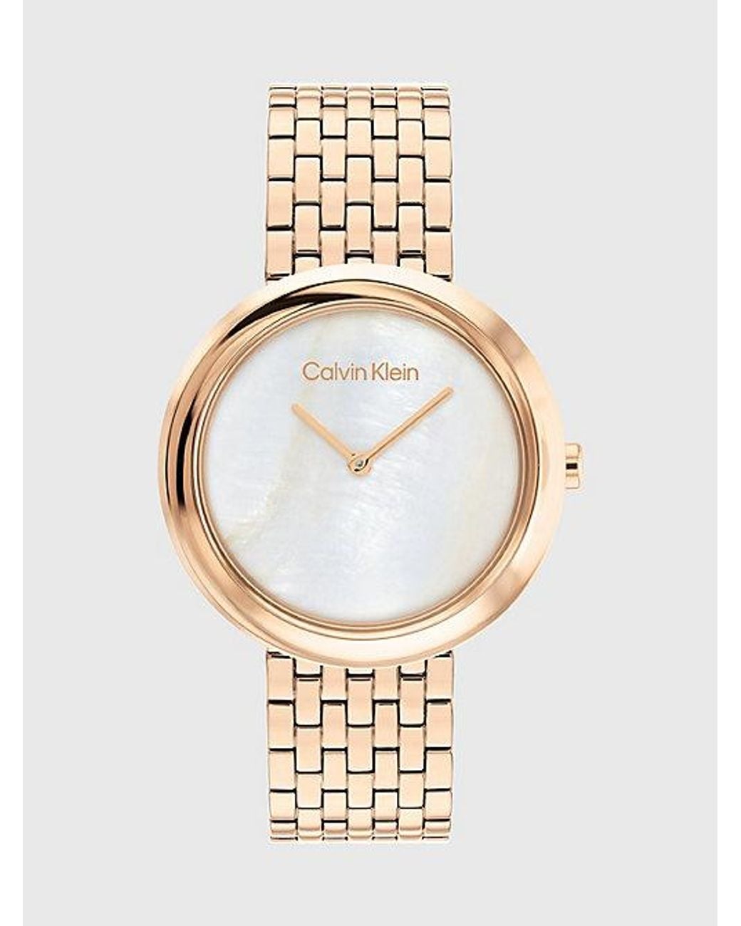 Calvin Klein Metallic Twisted Bezel Bracelet Watch