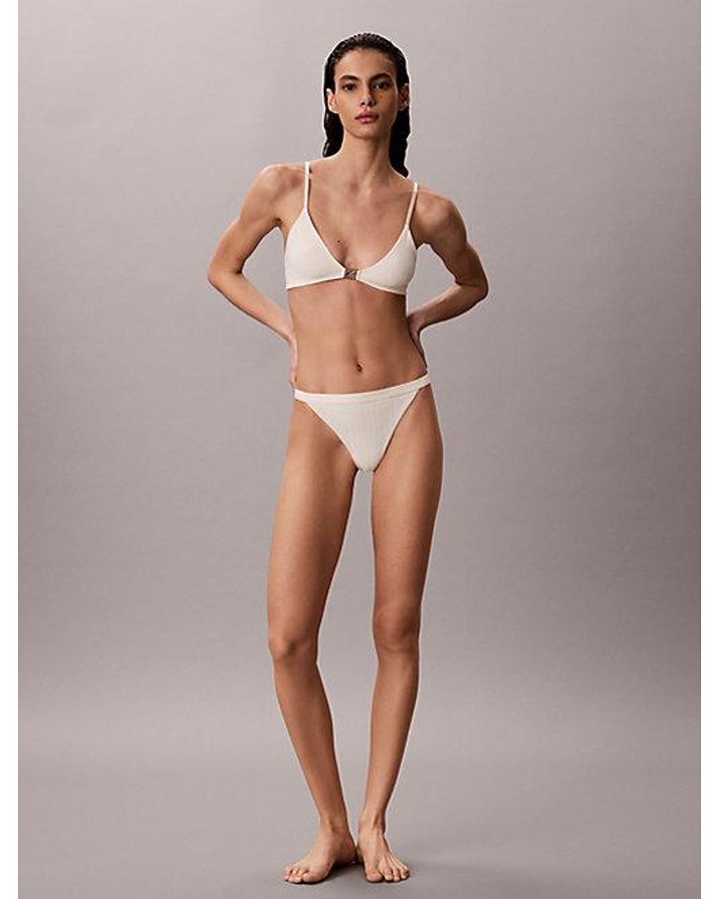 Calvin Klein White String Thong Minimalist Emblem