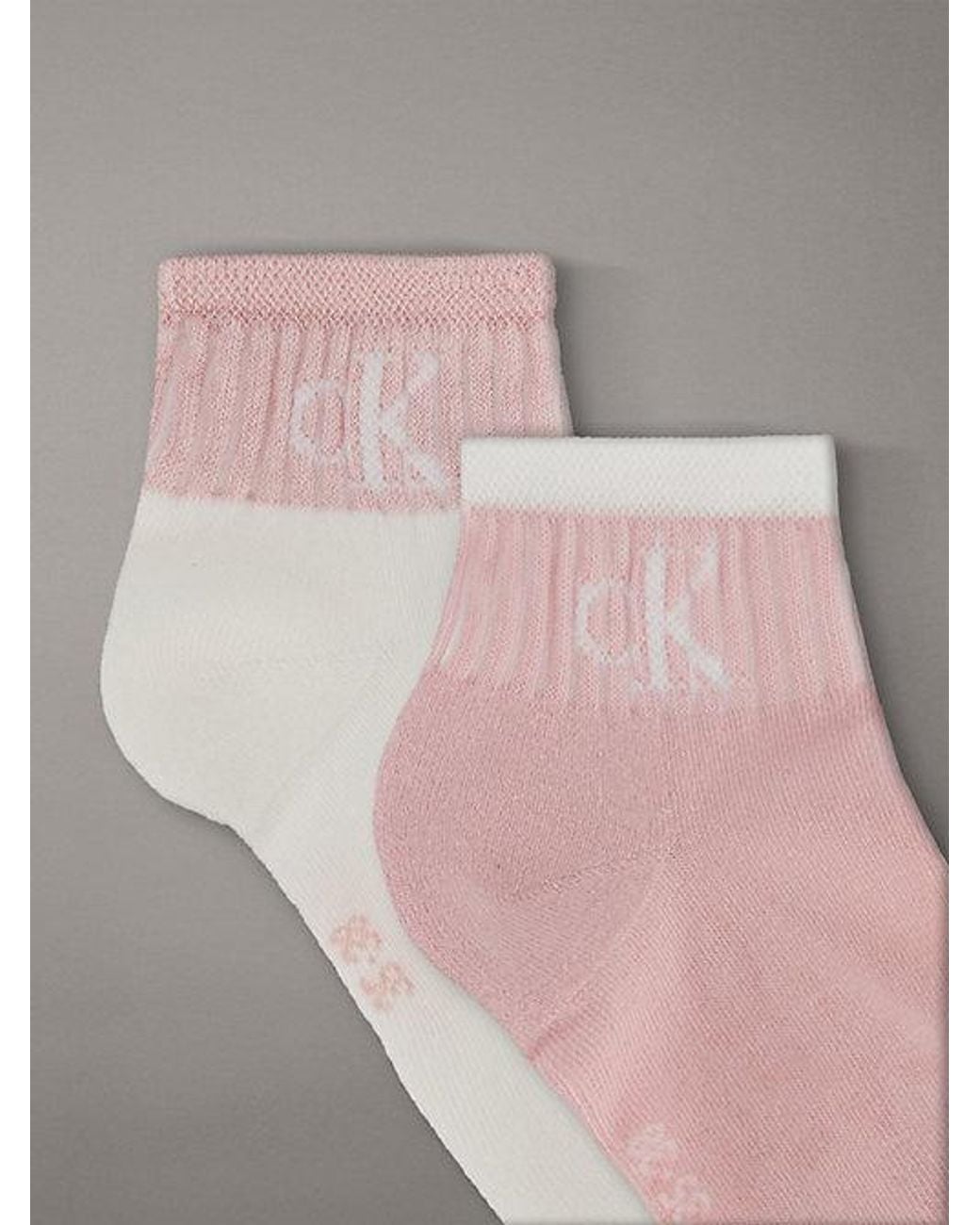 Calvin Klein Gray 2 Pack Glossy Ribbed Ankle Socks