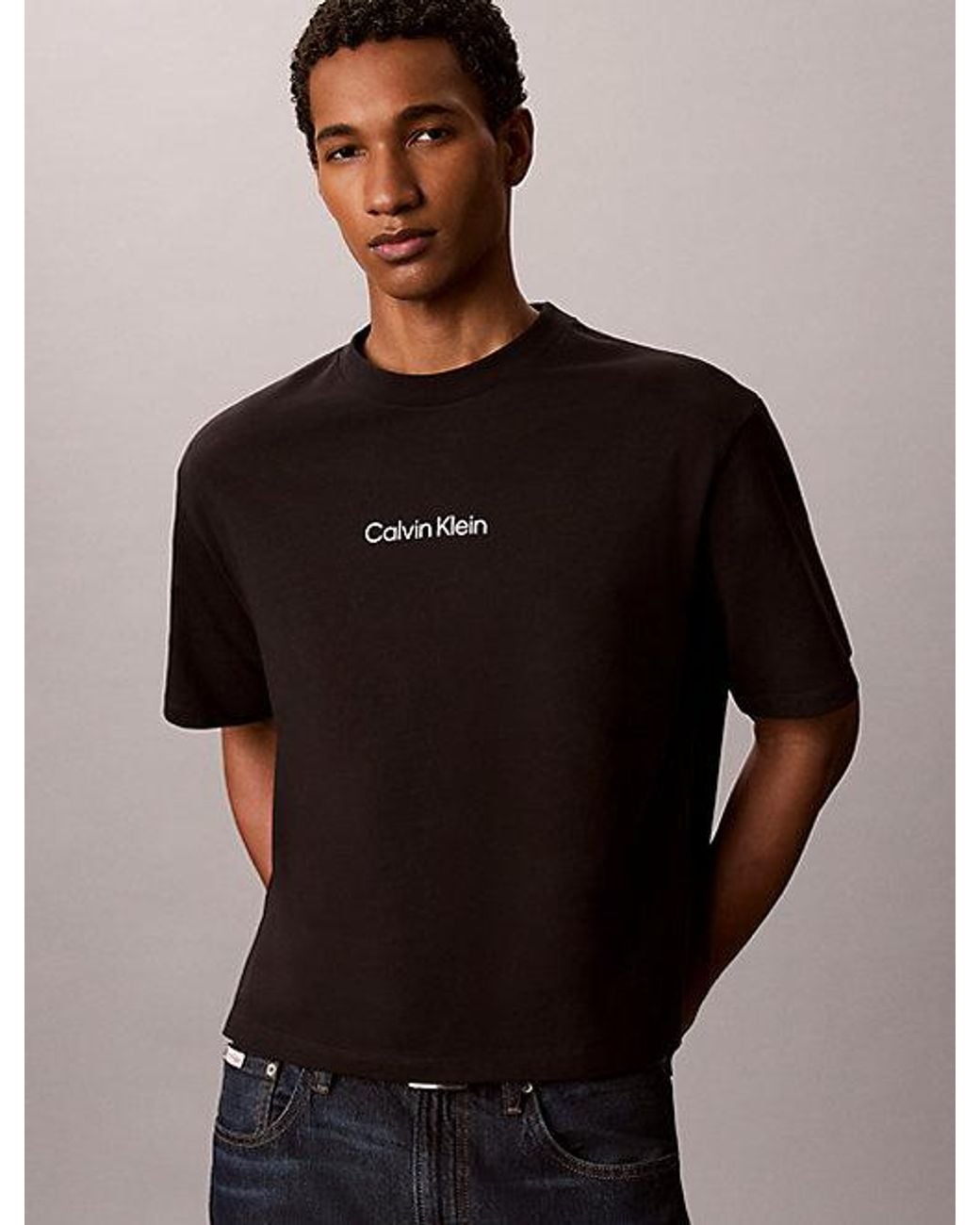Calvin Klein Black Jeans 90S Monologo Relaxed T-Shirt for men