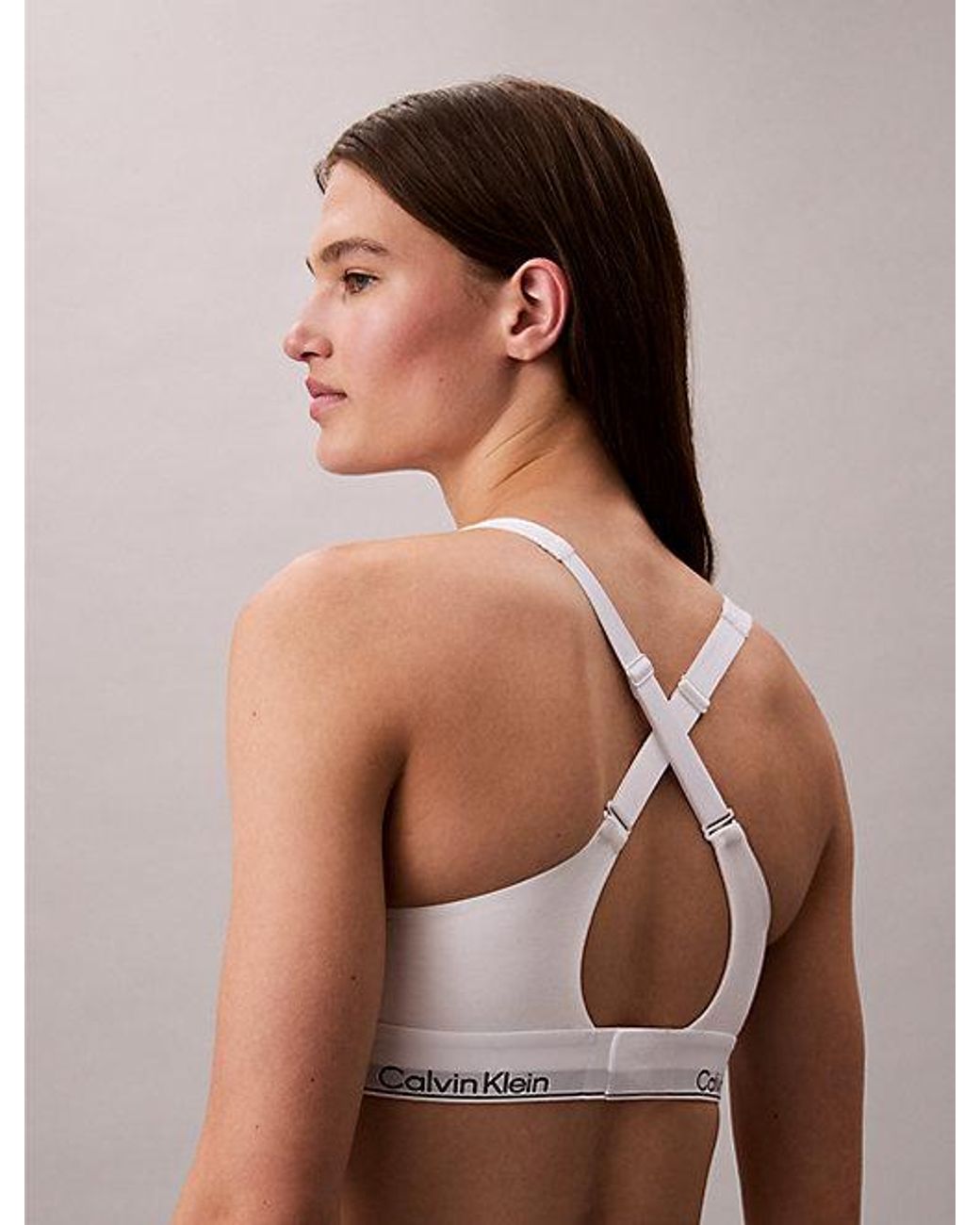 Calvin Klein White Lift Bralette Icon Cotton Modal