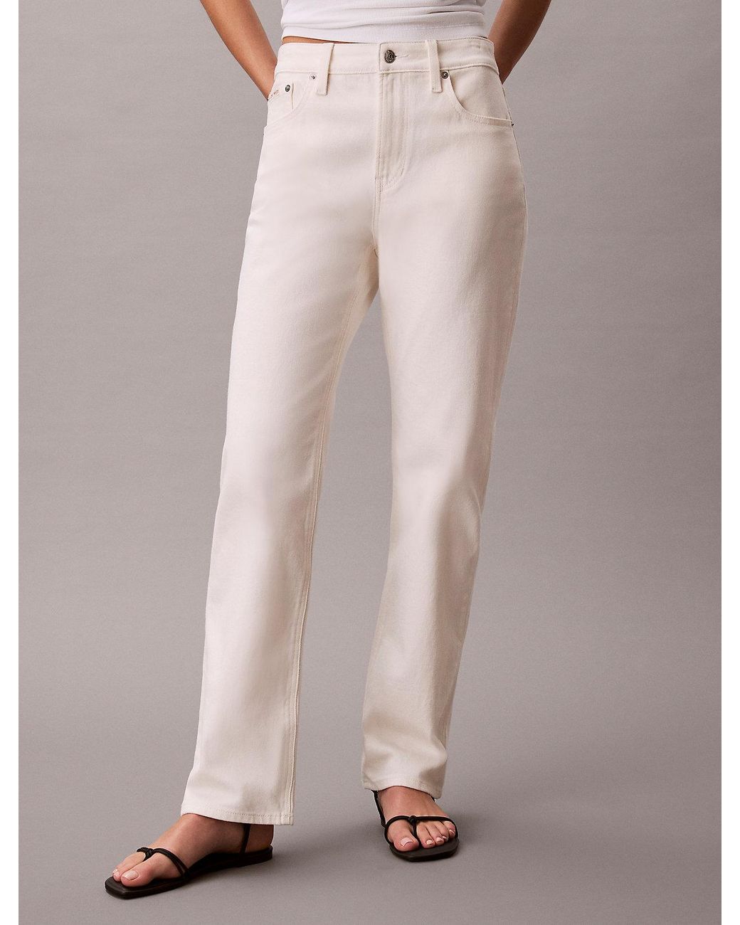 Calvin Klein Pink High Rise Straight Jeans