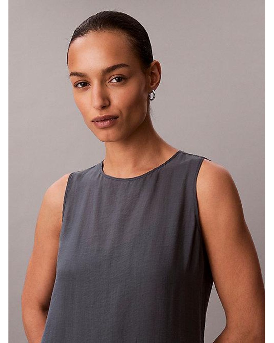 Calvin Klein Multicolor Jeans Voile A Line Maxi Dress