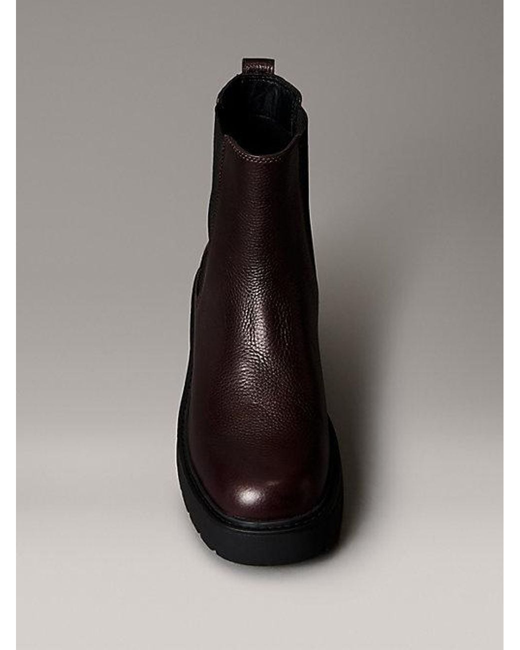 Calvin Klein Black Jeans Suede Chunky Square Toe Chelsea Boots