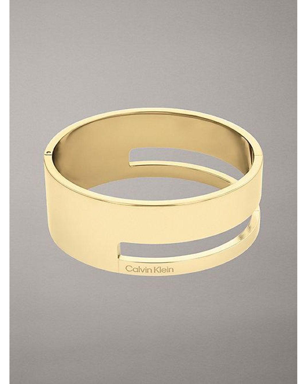Calvin Klein Gray Minimalistic Hinged Bangle