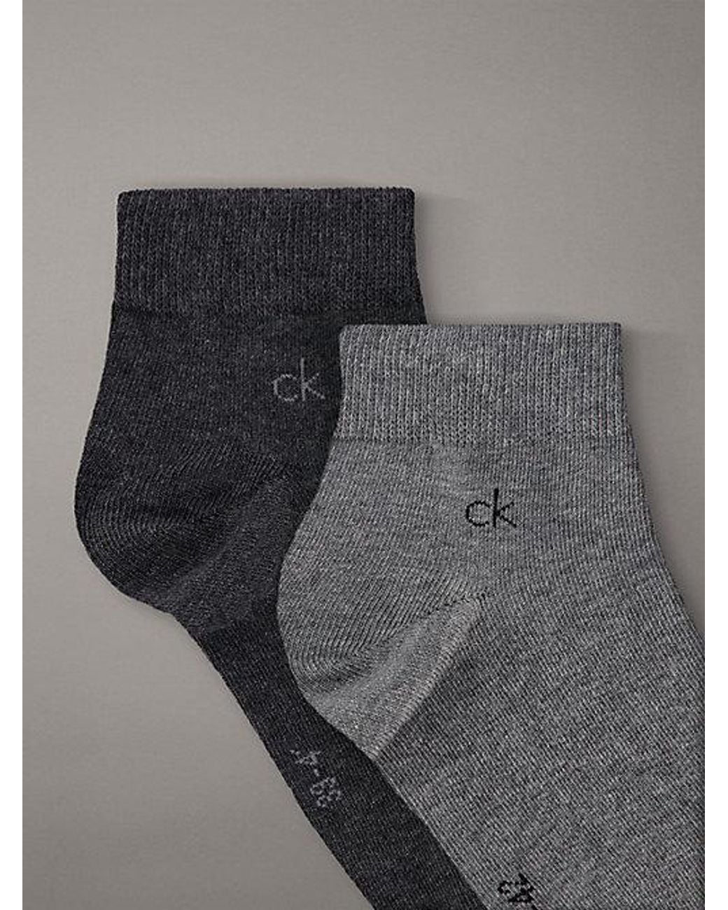 Calvin Klein Gray 3 Pack Soft Cotton Stretch Ankle Socks for men