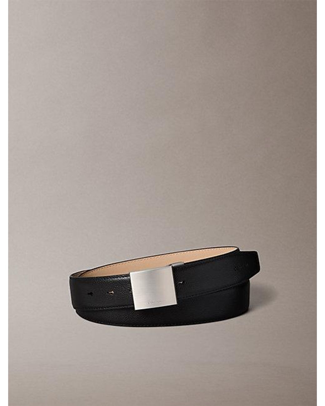 Calvin Klein Multicolor Pebbled Leather Plaque Buckle Belt for men