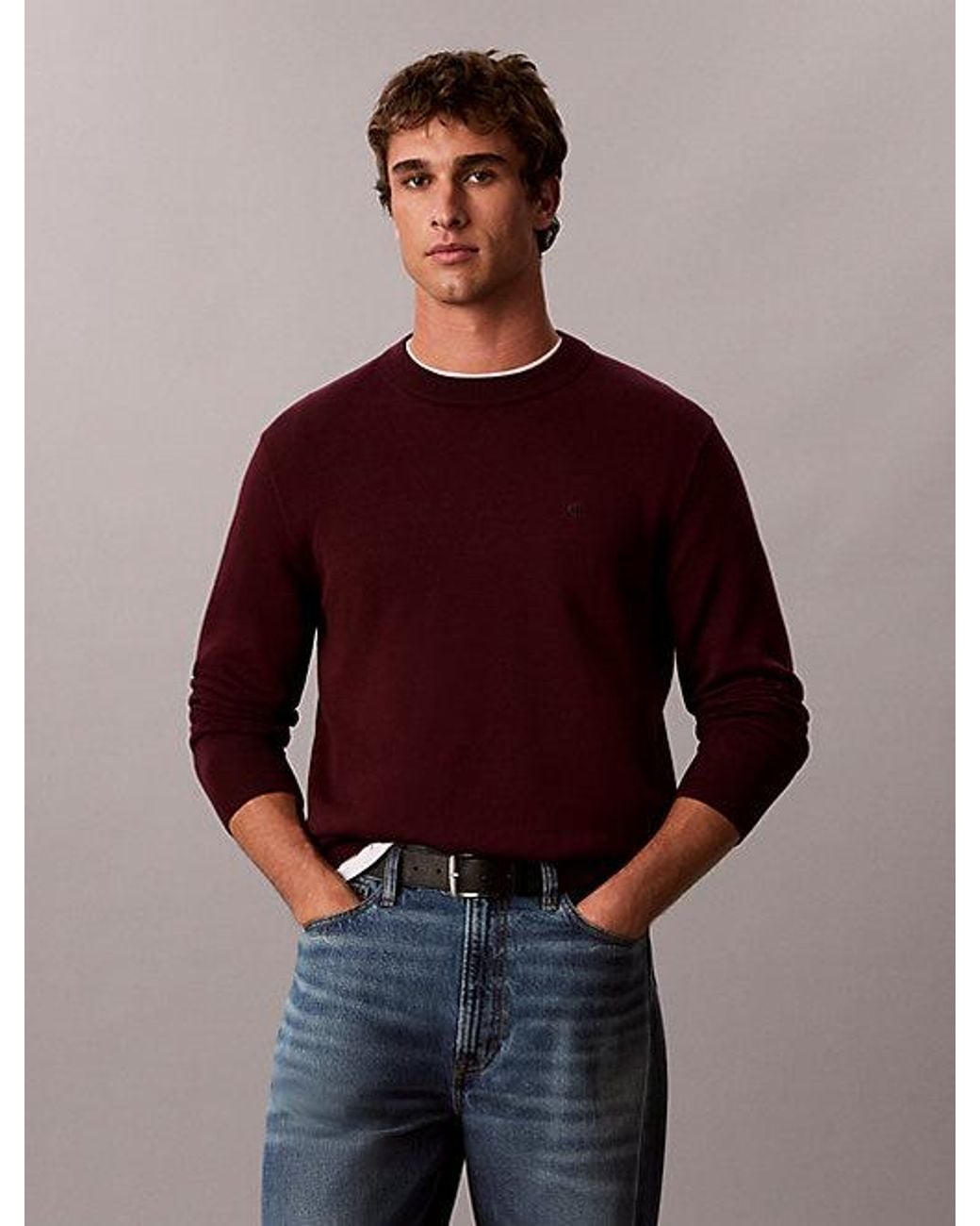 Calvin Klein Multicolor Jeans Smooth Cotton Crewneck Jumper for men