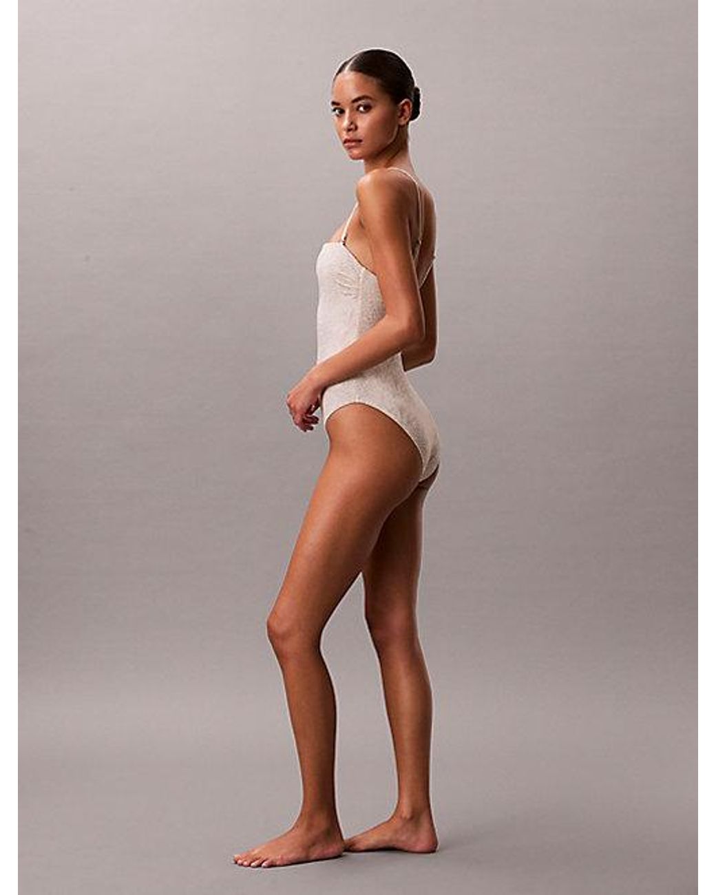 Calvin Klein Gray Bandeau Swimsuit Essentials