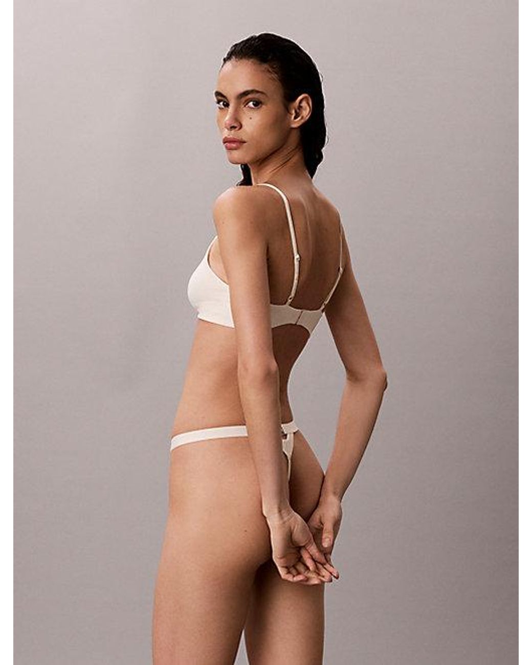 Calvin Klein White String Thong Minimalist Emblem