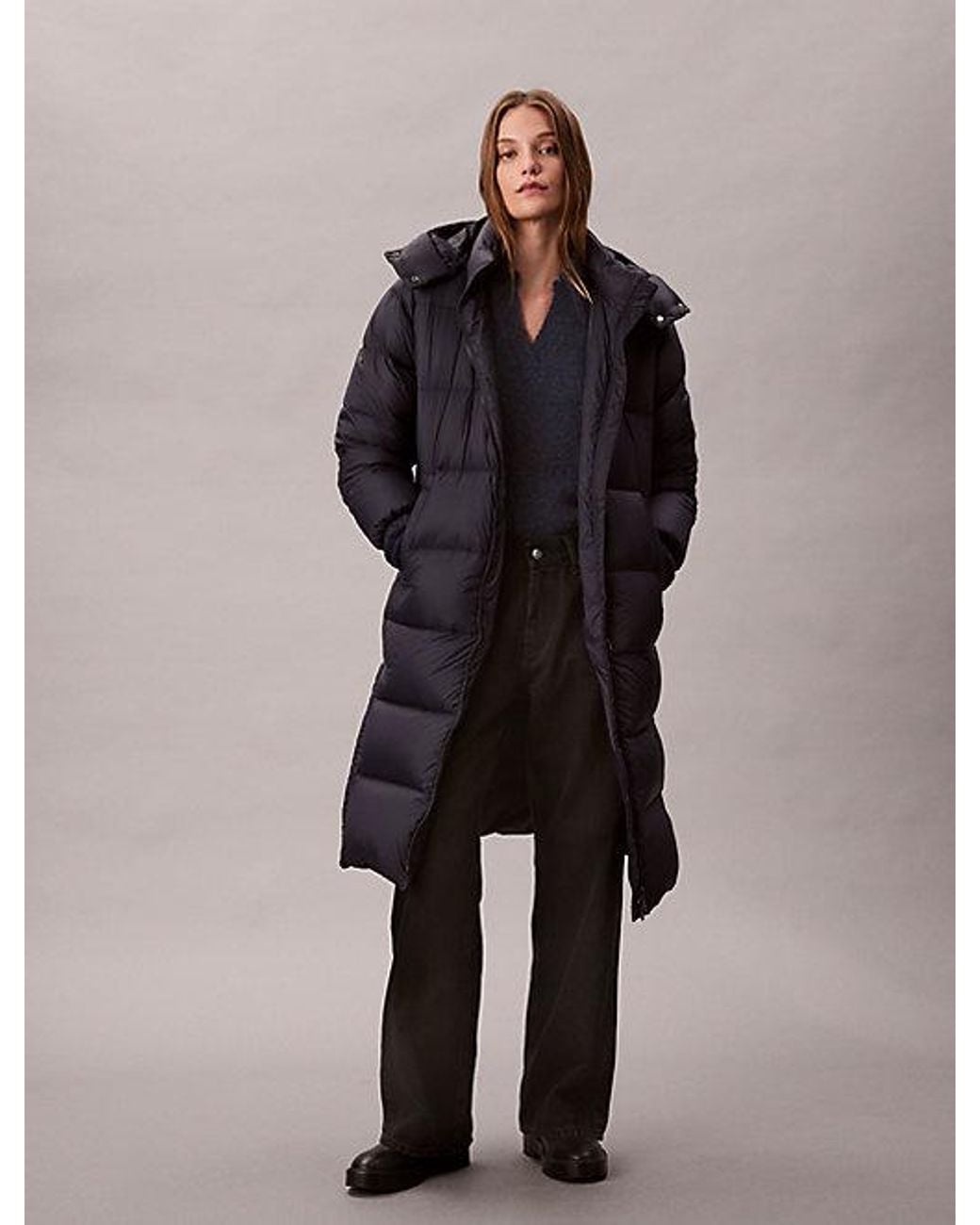 Calvin Klein Blue Jeans Hooded Down Puffer Coat