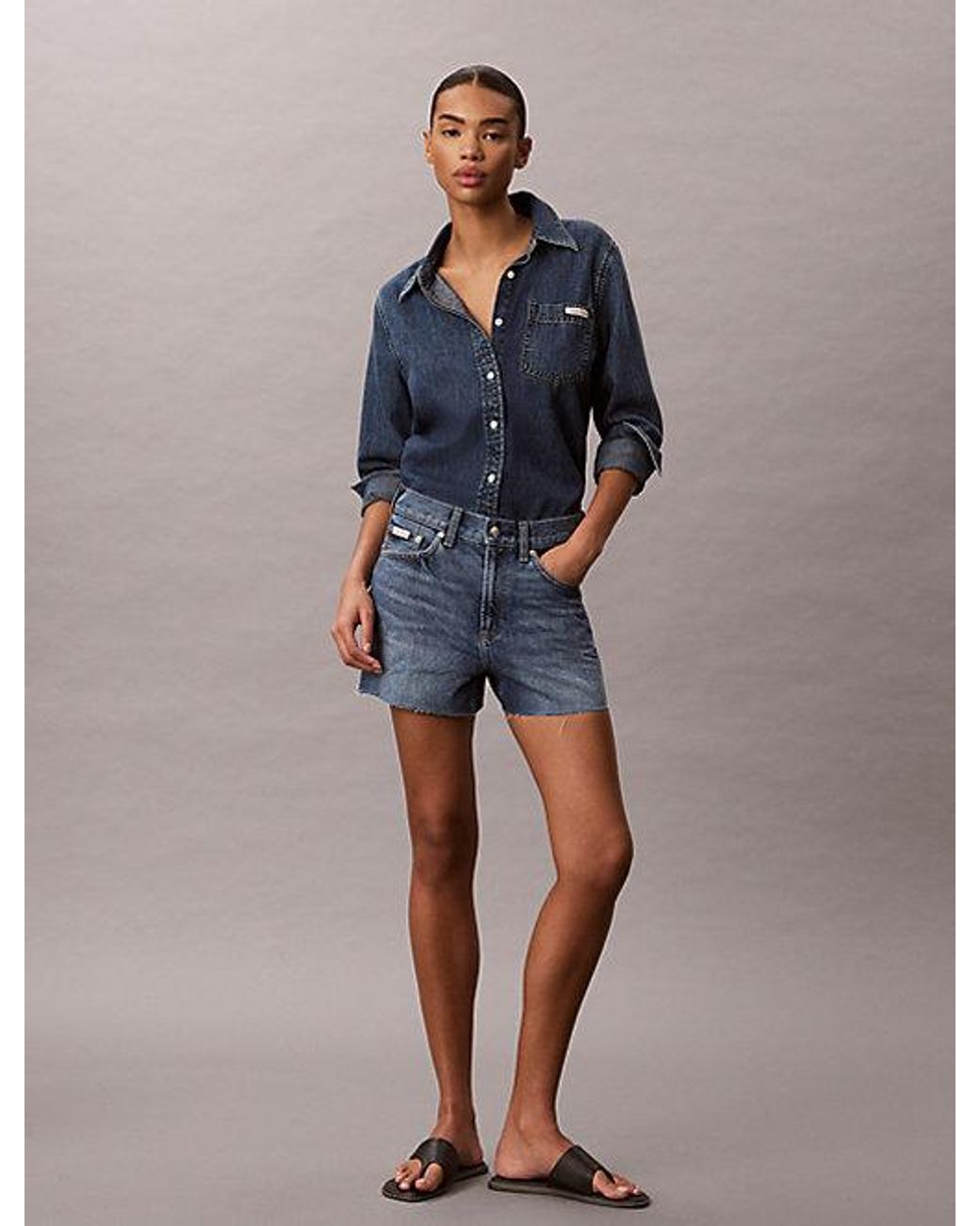 Calvin Klein Blue Jeans 90S Relaxed Denim Shorts