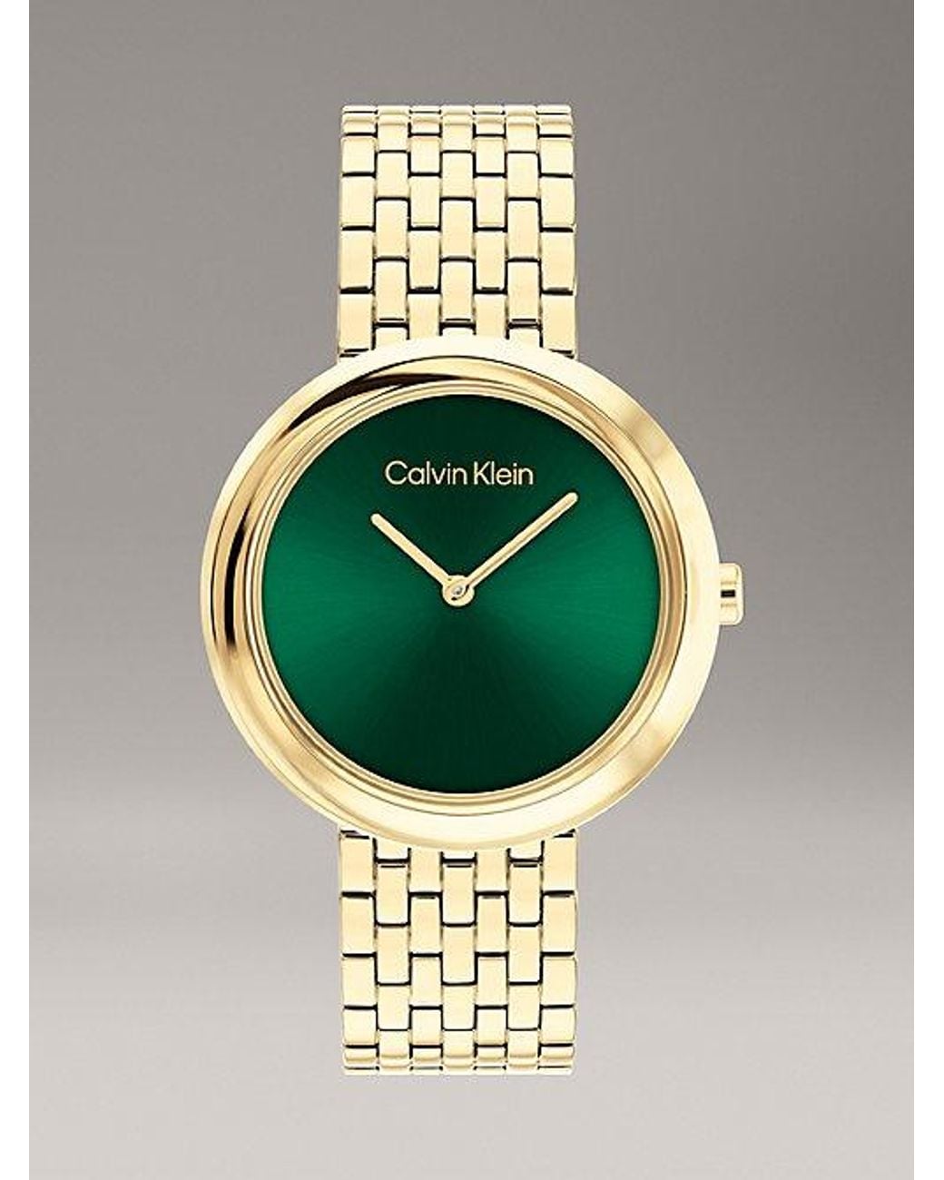 Calvin Klein Metallic Twisted Bezel Bracelet Watch